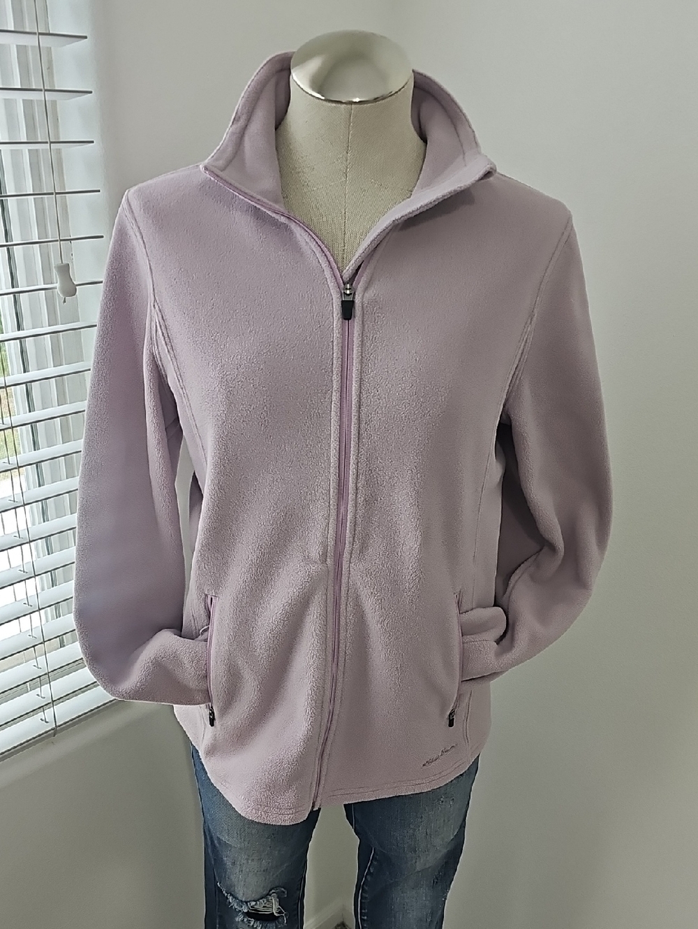 Eddie Bauer Lavender Full-Zip Fleece Jacket